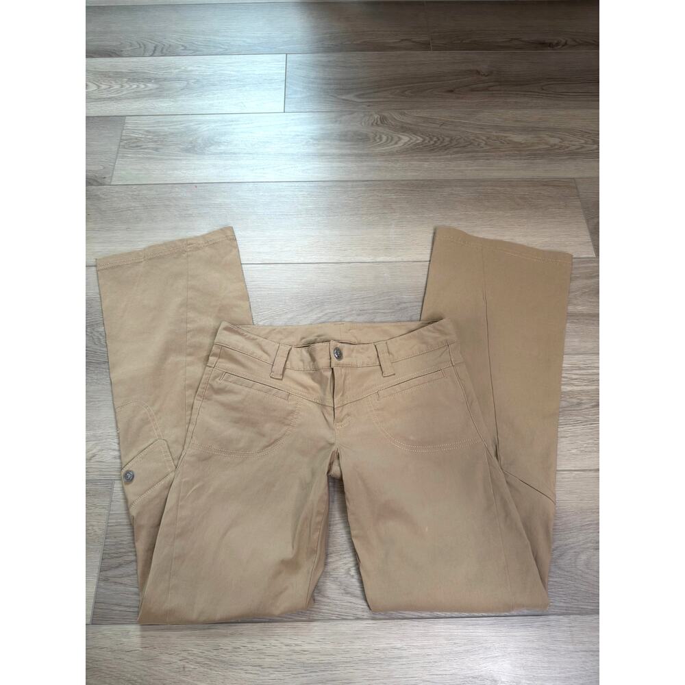 Athleta Low Rise Relaxed Cargo Casual Tan Khaki Pants Size 4